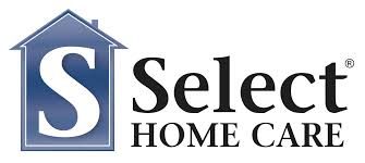Select Home Care logo featuring a blue house icon with an S, and the text 'Select Home Care'